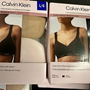 Calvin Klein 2-Pack Bralette - Black and Cream